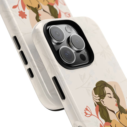 Empowered Woman Floral Tough Phone Case - Soft Strong Sensual Design - Feminine Art for Samsung & iPhone Models