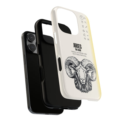 Aries Phone Case - The Ram Zodiac Sign - Bold Funny Astrology Design - Tough Dual Protection Cover