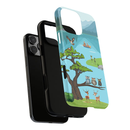 Lake Adventure Tough Phone Case - Frogs, Owls & Forest Wildlife by the Water
