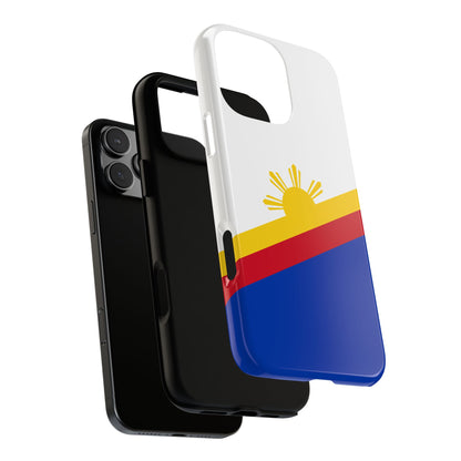 Philippines Flag Diagonal Phone Case - Sun Design Tough Case - Filipino Pride Cover - iPhone Samsung Galaxy Case