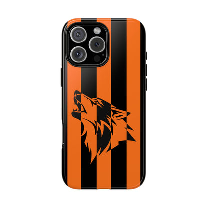 Wolf Tough Phone Case - Orange Black Stripe