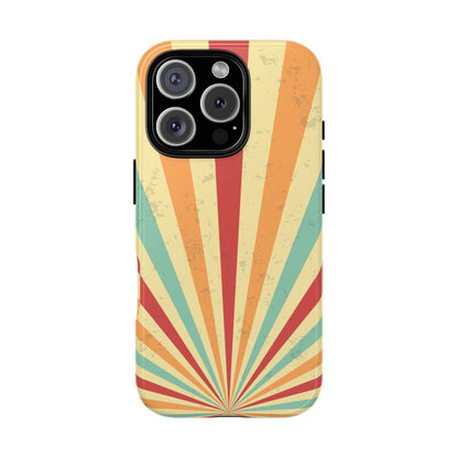 Tough Phone Case, Retro Sunburst Design, Vintage Style, Summer Vibe, Unique Gift, Cell Phone Accessories, Protective Phone Cover, iPhone