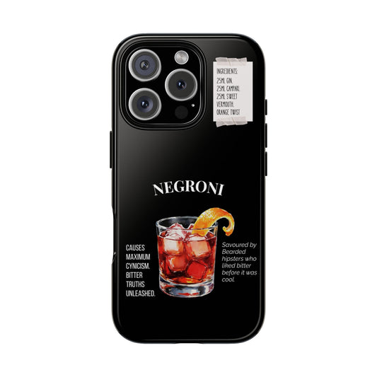 Negroni Cocktail Tough Phone Case - Funny Sarcastic Drink Recipe Cover for Popular Smartphones