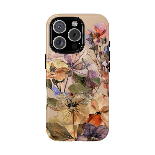 Pressed Wild Flower Phone Case for iPhone 16 15 14 13 12 11 Pro Max, Samsung Galaxy S25 S24 S23 S22 S21 S20 Plus Ultra and Google Pixel
