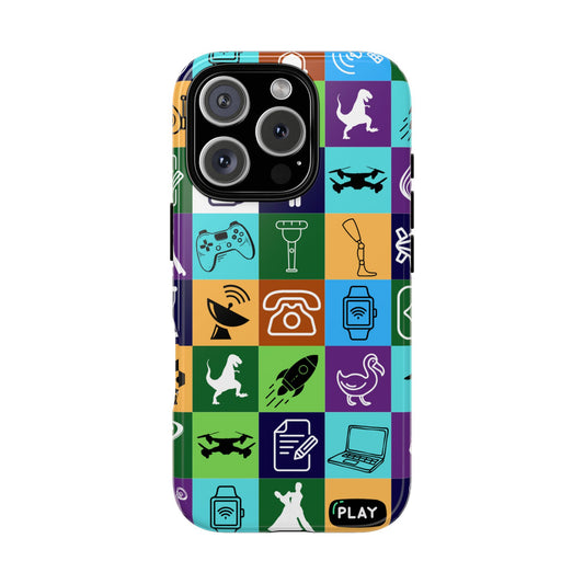 Past and Present Phone Case - Nostalgic & Modern Symbolic Collage Design for iPhone 16 to 11, Samsung S25 to S20 and Google Pixel