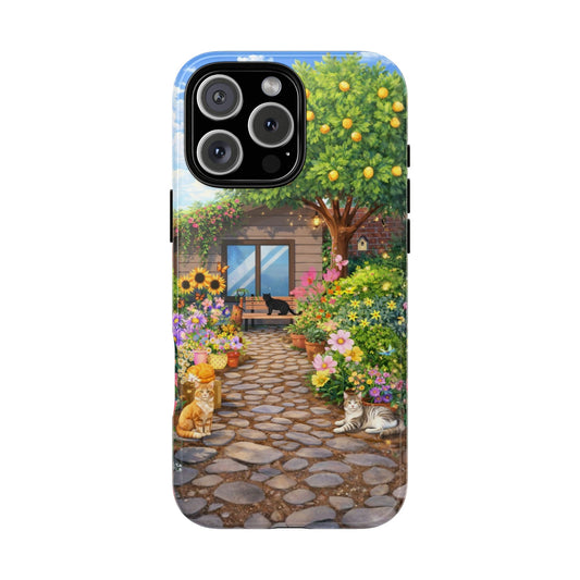Enchanted Garden Tough Phone Case - Daytime Cottage Garden Illustration