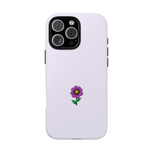Minimalist Purple Flower Phone Case - Simple Floral Illustration - Pastel Tough Case