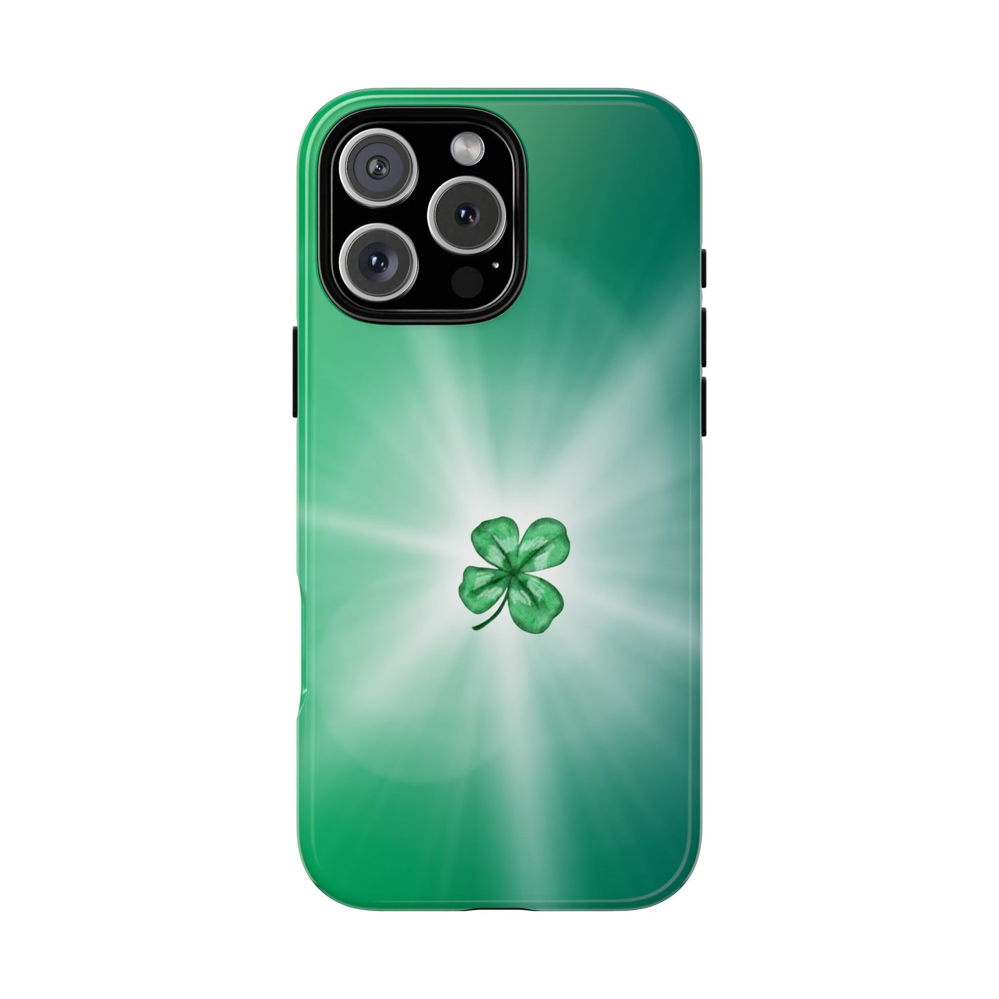 Four Leaf Clover Phone Case - Lucky Irish Aesthetic Green Shamrock Gift
