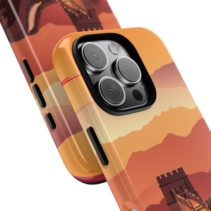 Great Wall of China Sunset - Asian Landmark Phone Case - Beijing Skyline Tough iPhone & Samsung Cover