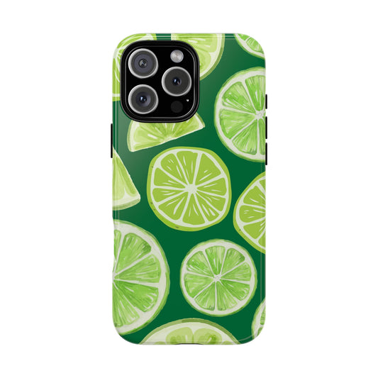 Lime Pattern Tough Phone Case - Vibrant Green Citrus Design with Fresh Summer Energy