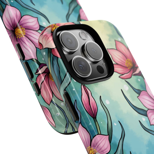 Underwater Flower Phone Case, Vibrant Ocean Floral Design, Tough Cell Phone Cover