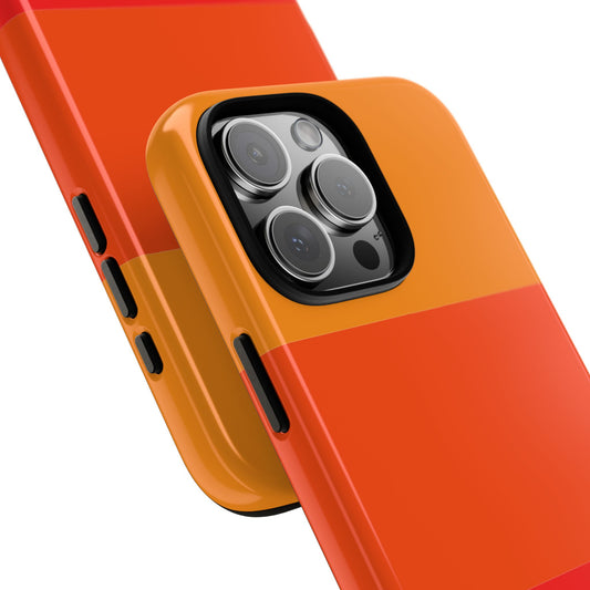 Abstract Orange Stripe Tough Phone Case - Bold Modern Color Layers