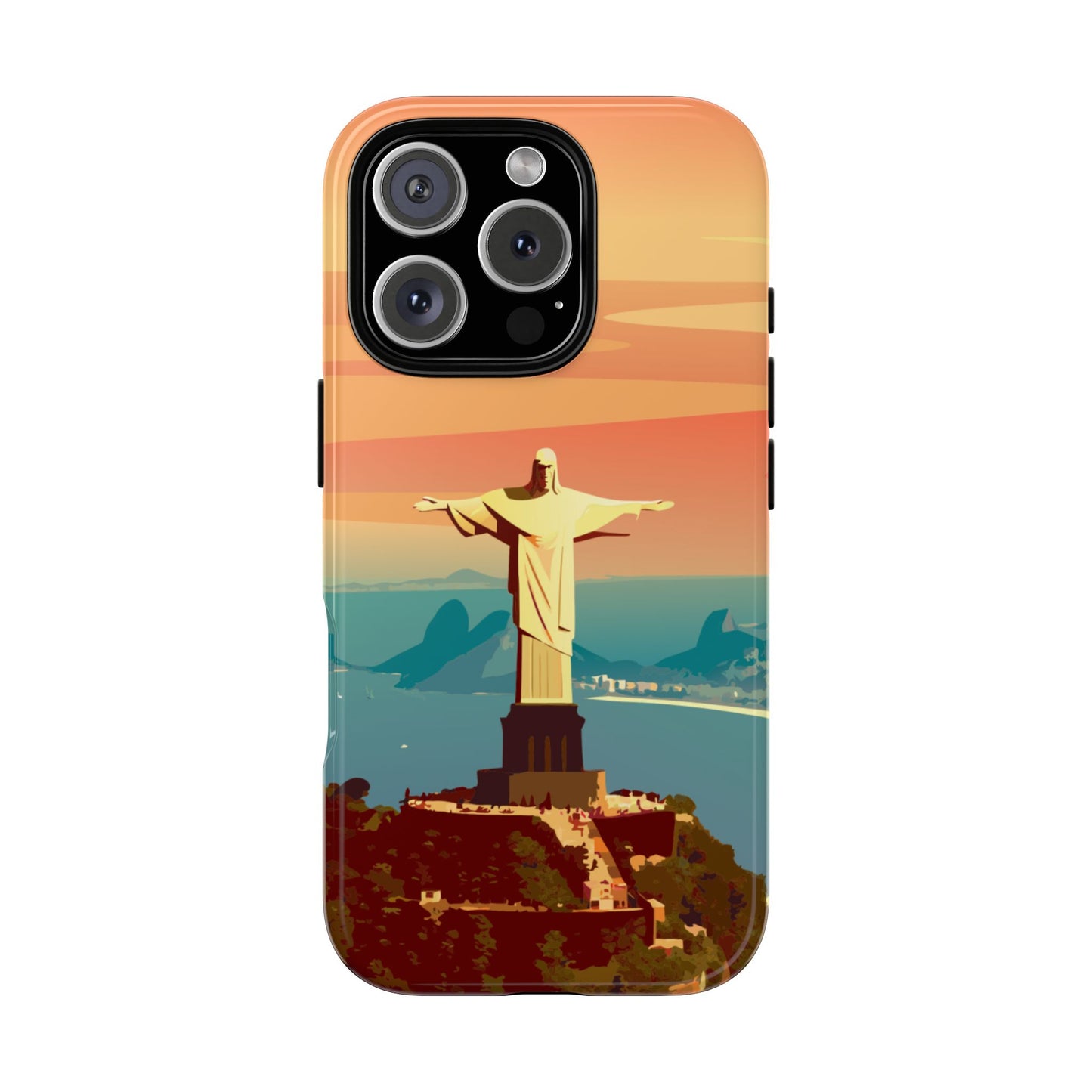 Christ the Redeemer Sunset - Rio de Janeiro Landmark Phone Case - Protective Tough Cover for Popular Smartphones
