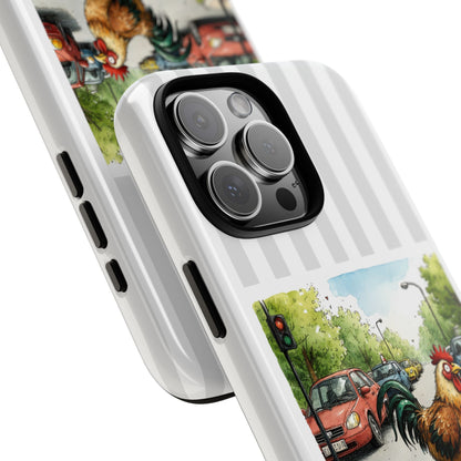 Don't Ask Chicken Phone Case - Chicken Crossing Road Design - British Humour Tough Case iPhone Samsung Pixel