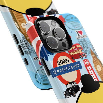 WanderBlob in London - Tough Phone Case with British Icons and London Travel Vibes