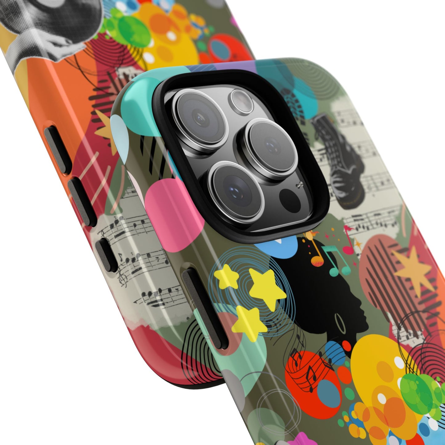 Retro Vinyl Collage Tough Phone Case - Psychedelic Music Art Pop Design