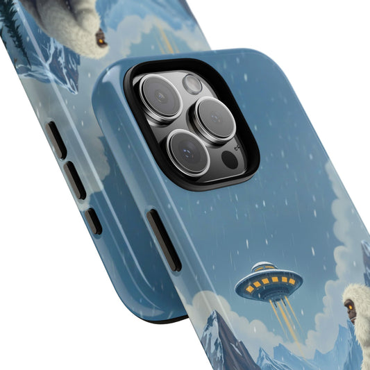 Winter Yeti Phone Case - Fantasy Mountain Creature UFO Art Tough Case