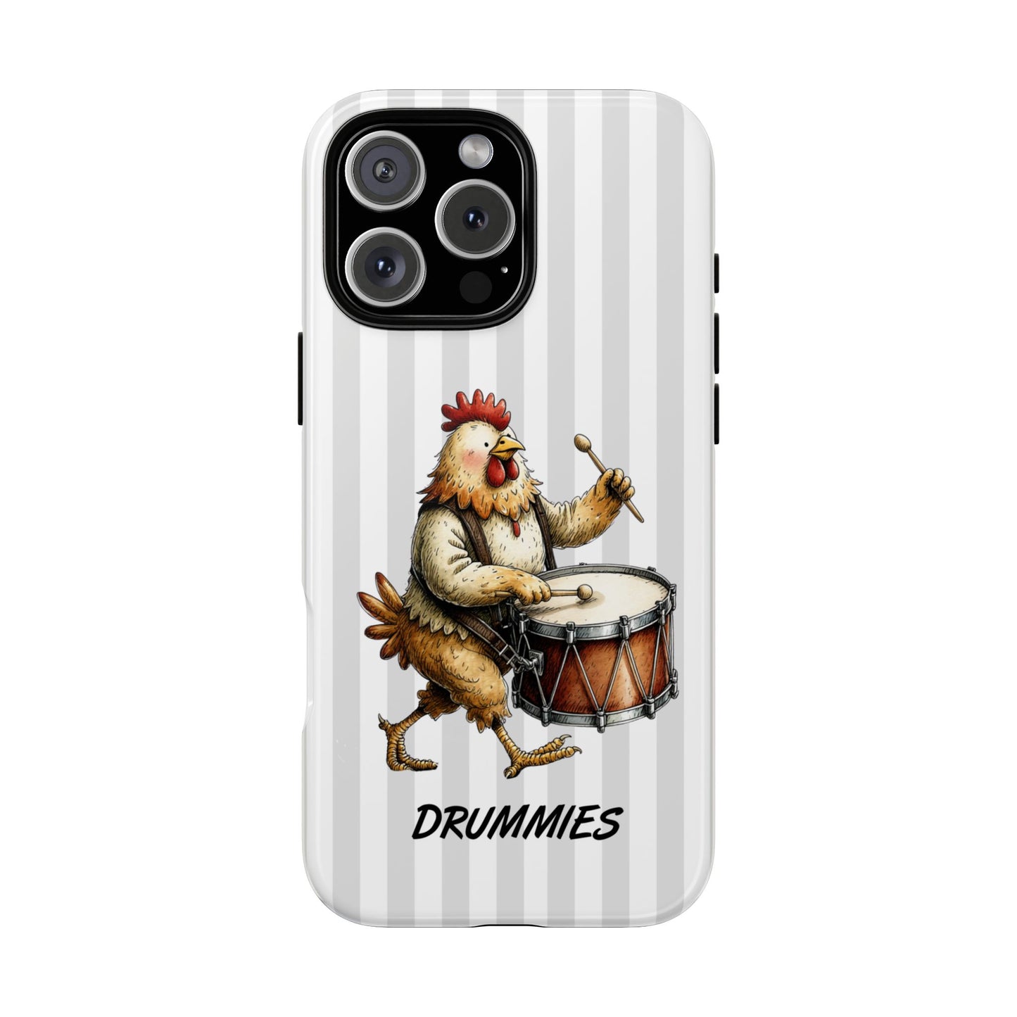 Drummies Chicken Phone Case - Drummer Music Design - Humour Case for iPhone Samsung Pixel