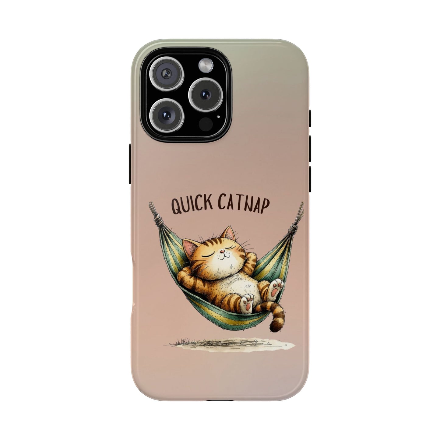 Cute Sleeping Cat Phone Case - Quick Catnap Design - Cozy Cat Illustration - Relaxing Aesthetic Case - Animal Lover Gift