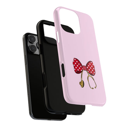 Red Polka Dot Bow Healthcare Hero Tough Phone Case - Cute Medical Gift - Nurse Doctor Appreciation