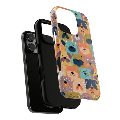 Doodle Dog Phone Case - Colorful Cartoon Pup Pattern for iPhone & Samsung - Cute Dog Lover Gift - International Dog Day Design