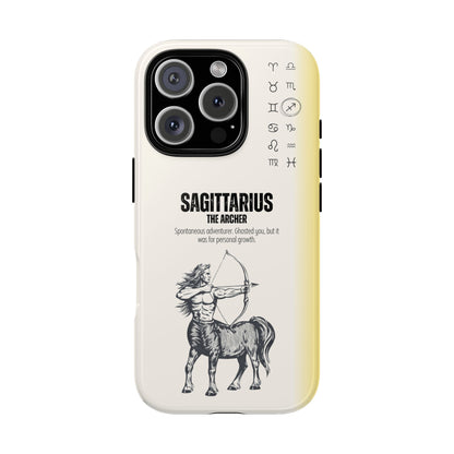 Sagittarius Phone Case - The Archer Zodiac Sign - Funny Adventurer Astrology - Tough Dual Protection Cover
