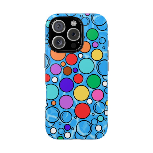 Colorful Bubble Abstract Tough Phone Case for iPhone 16 15 14 13 12 11, Samsung Galaxy S25 S24 S23 S22 S21 S20 & Google Pixel 9 6 7 6