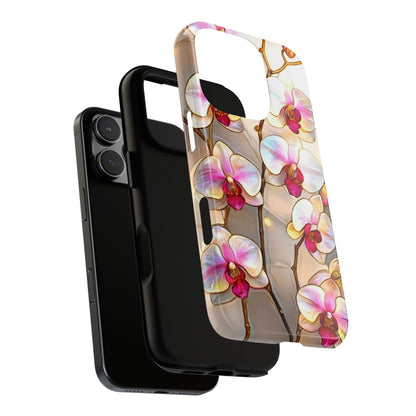 Wild Orchid Stained Glass Effect Phone Case for iPhone 16 15 14 13 12 11 Pro Max, Samsung S25 S24 S23 S22 S21 S20 Plus Ultra & Google Pixel