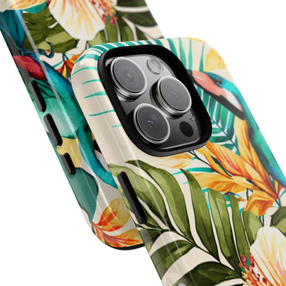 Tough Cases, Floral Phone Cover, Watercolor Phone Case, Protective Tropical Flowers Case, Unique Gift for Her, iPhone Samsung Google Case