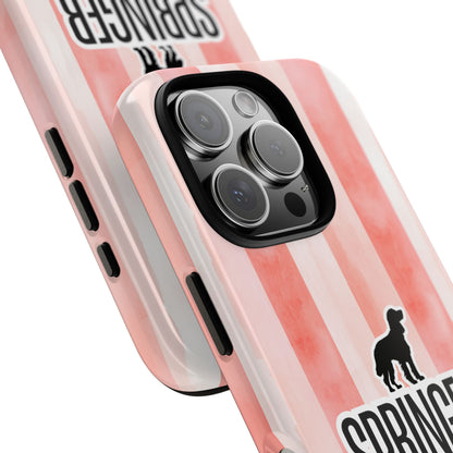 Springer Spaniel Phone Case - Coral Stripe Dog Design for iPhone & Samsung - Energetic Dog Gift