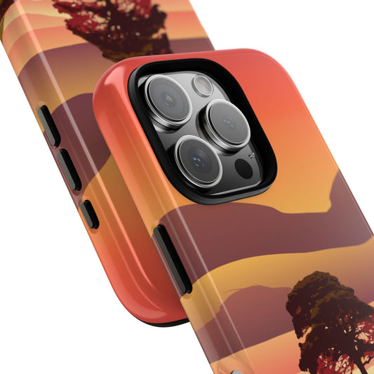 Sycamore Gap Sunset Phone Case - Tribute to Northumberland Landmark Tree - Artistic Tough Cover for Popular Smartphones