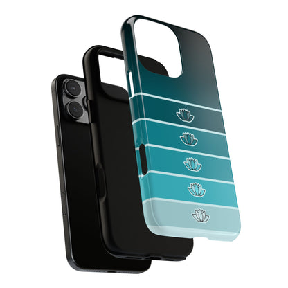 Blue Lotus Abstract Phone Case - Minimal Zen Tough Case for Popular Smartphones