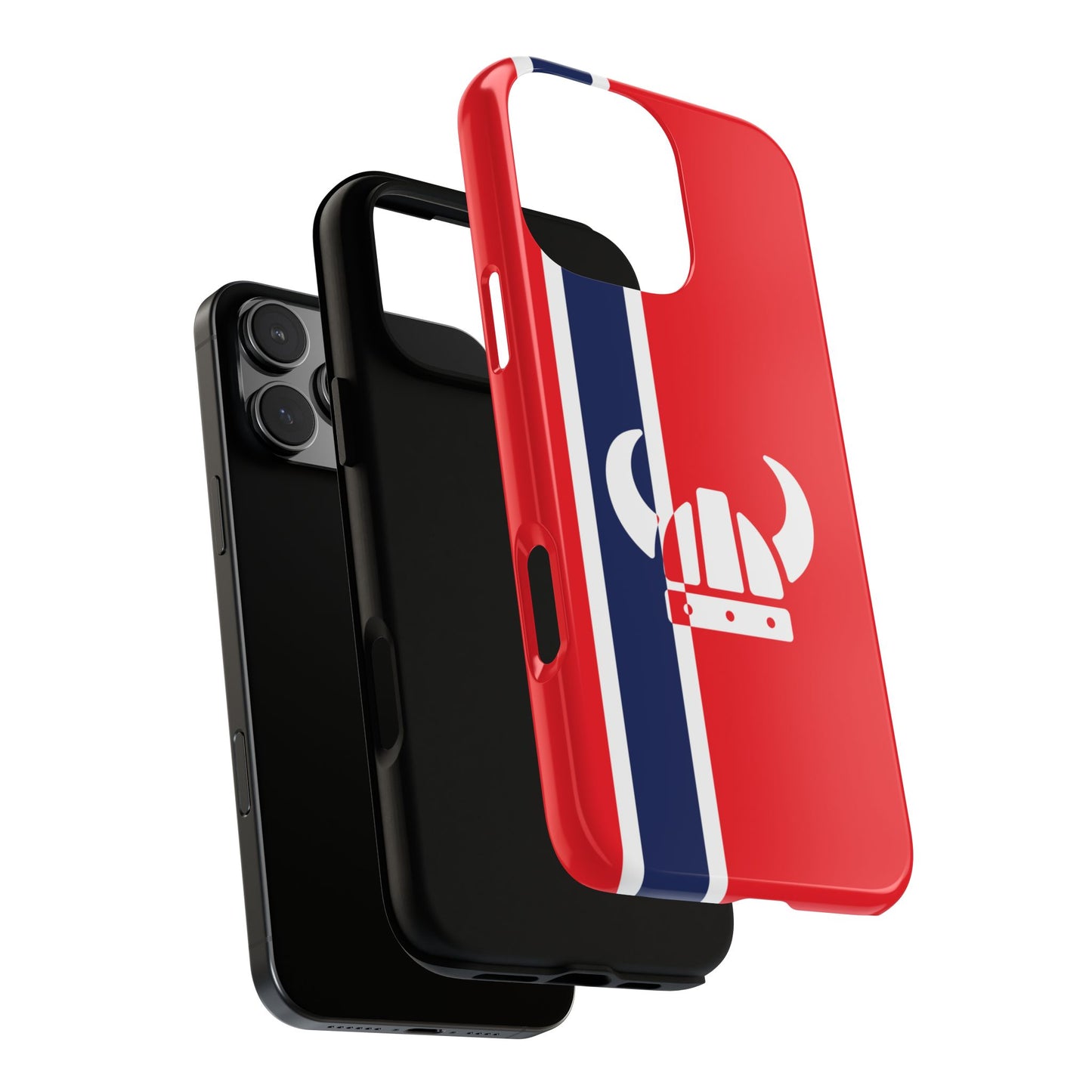 Norway Viking Two-Tone Tough Phone Case - Norwegian Flag Colours - Minimal Nordic Design