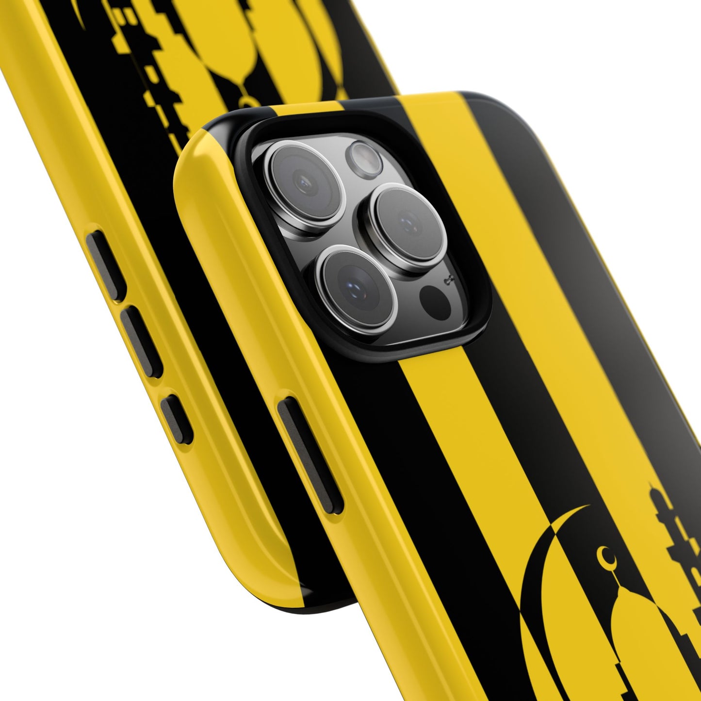 Mosque Crescent Tough Phone Case - Black Gold Stripe