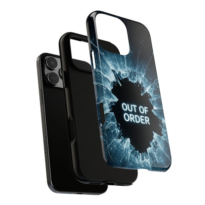 Out of Order Phone Case - Broken Glass Design - Funny Tech Error Case - Tough Protective Cover - iPhone Samsung Galaxy Pixel