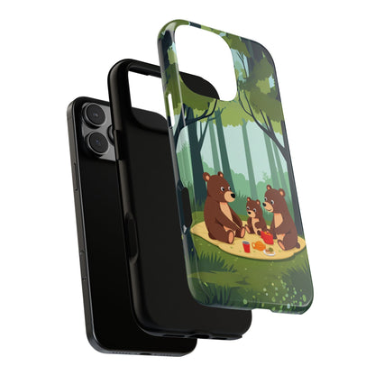 Bear Family Picnic Phone Case - Kids Animal Case for Popular Smartphones