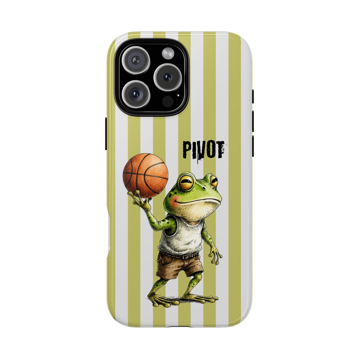 Pivot Frog Phone Case - Frog Basketball Illustration - Tough Protective Phone Case