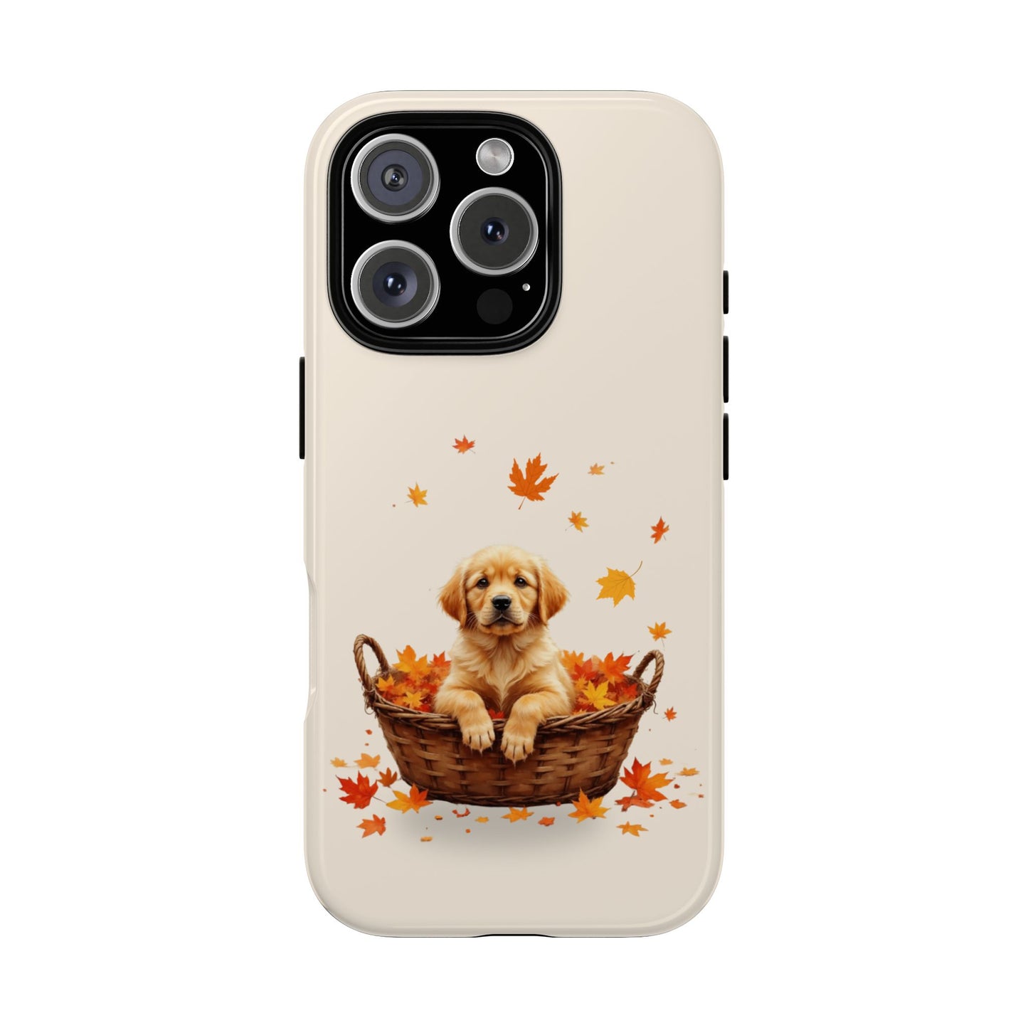 Golden Retriever Puppy Autumn Leaves Tough Phone Case - Cute Dog Gift for Popular Smartphones