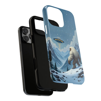Winter Yeti Phone Case - Fantasy Mountain Creature UFO Art Tough Case