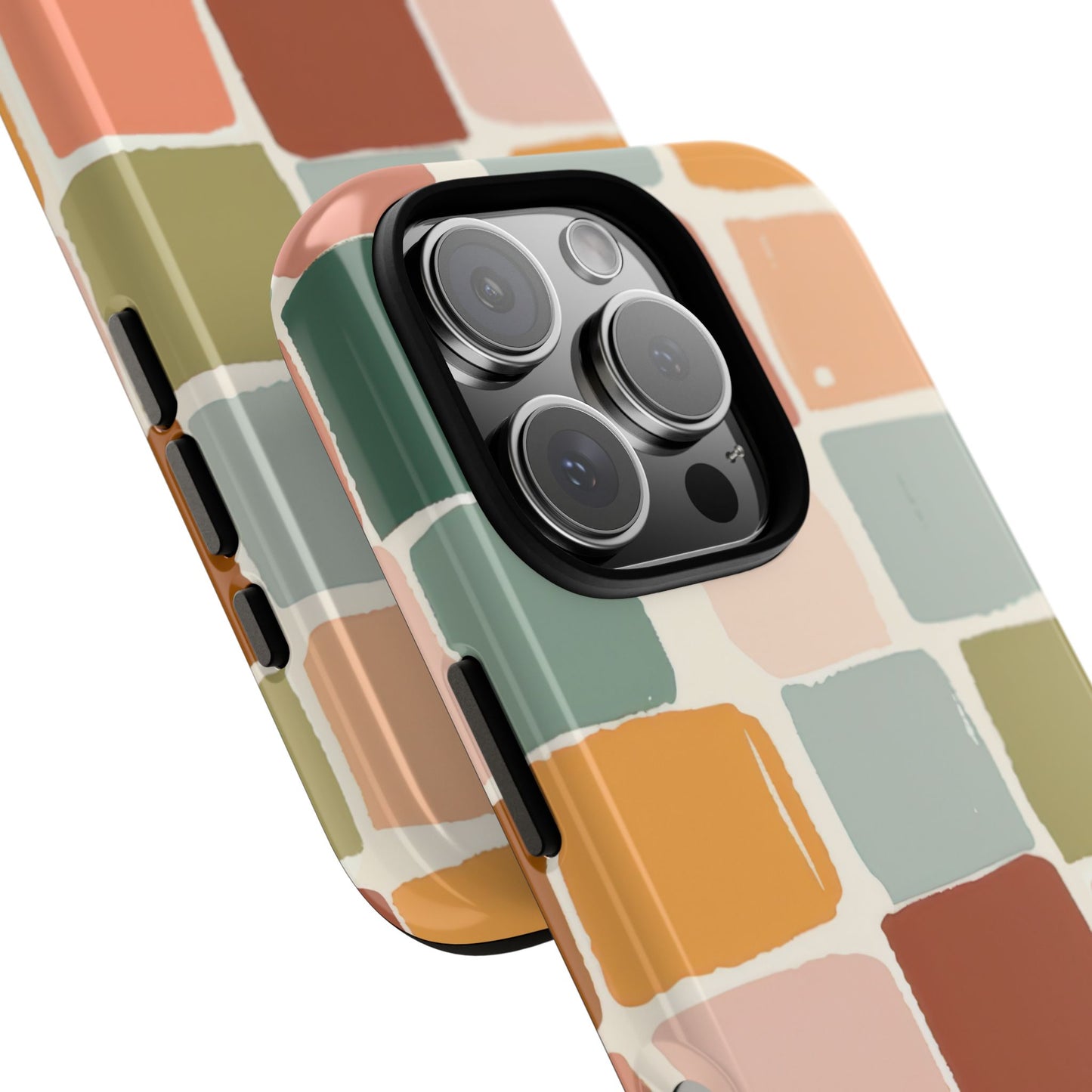 Retro Earthy Squares Phone Case - Abstract Block Colors Design for Popular Smartphones