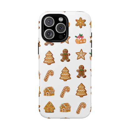 Gingerbread Christmas Tough Phone Case - Festive Cookie Pattern Design