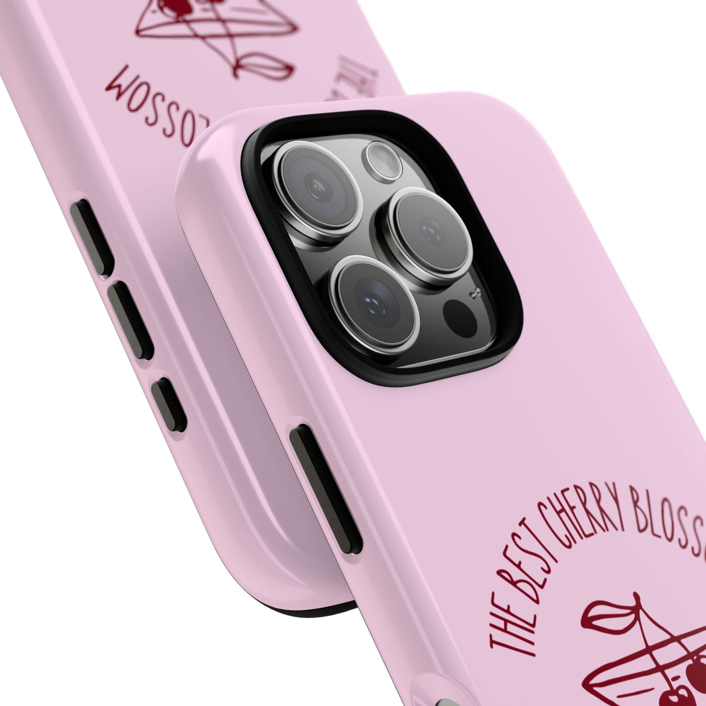 Cherry Blossom Cocktail Phone Case - Pink Cherry Martini Design for Popular Smartphones