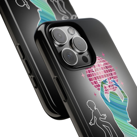 70s Disco Dance Phone Case - Retro Roller Disco Vibes - Rainbow Silhouette Design