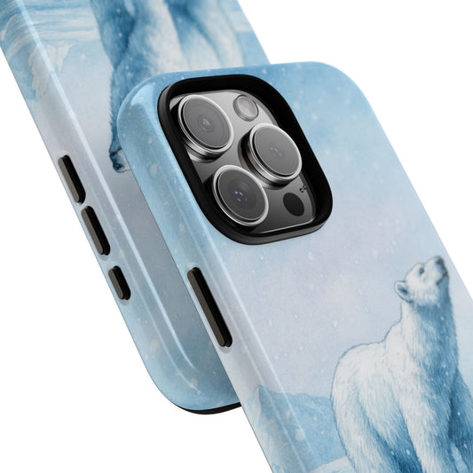 Winter Polar Bear on Arctic Ice - Tough Phone Case Wildlife Design