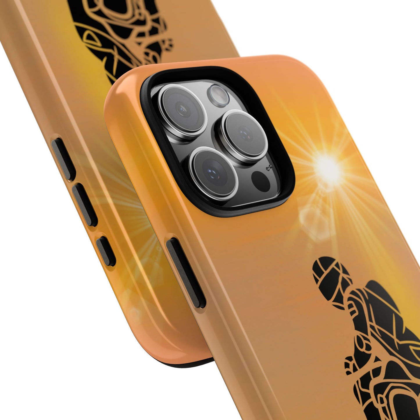 Motorcycle Rider Tough Phone Case - Sunrise Glow Biker Art - Protective Cover