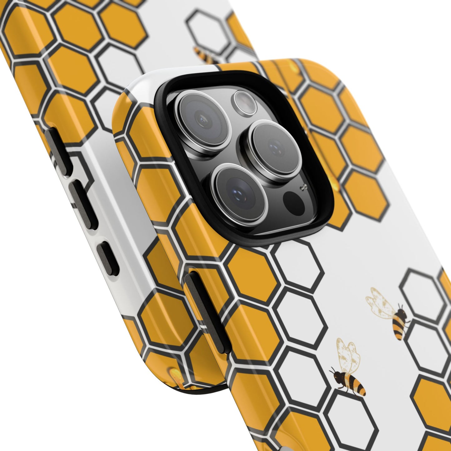 Bee Honeycomb Tough Phone Case - Honey Drip Nature Phone Cover for Popular Smartphones