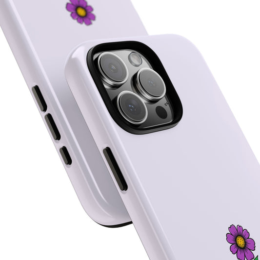 Minimalist Purple Flower Phone Case - Simple Floral Illustration - Pastel Tough Case