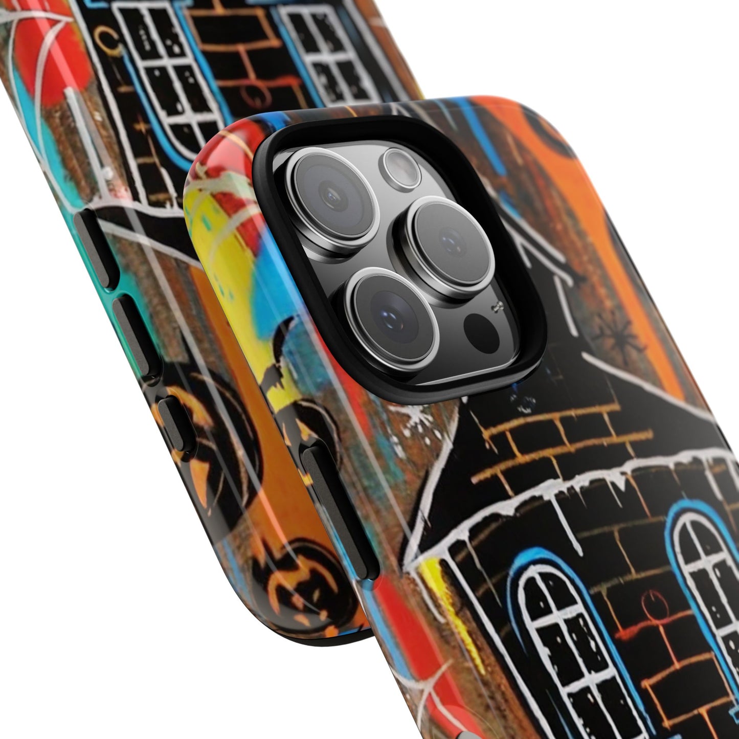 Haunted House Graffiti Tough Phone Case - Basquiat Halloween Street Art Design