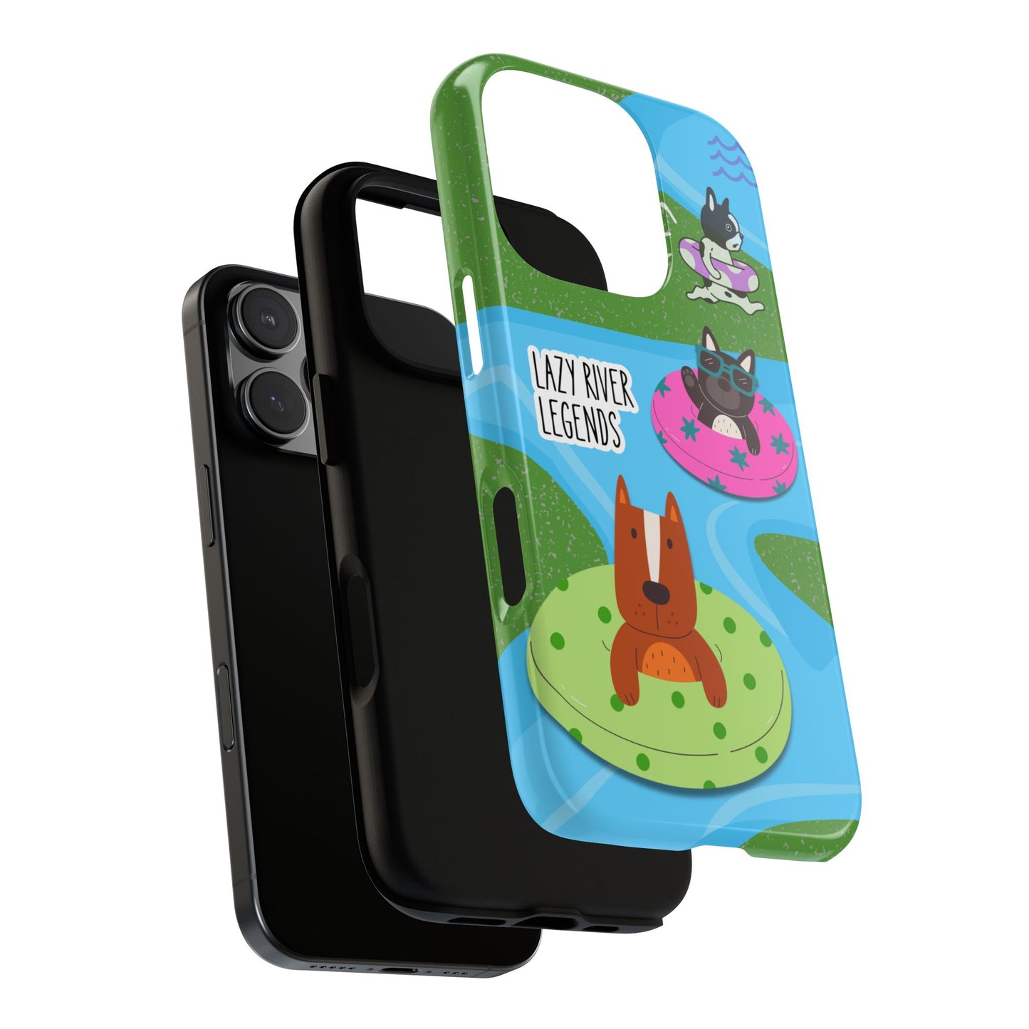 Lazy River Legends Dog Case - Funny Floating Pup Design for iPhone & Samsung - Cute Dog Lover Gift - International Dog Day Vibes