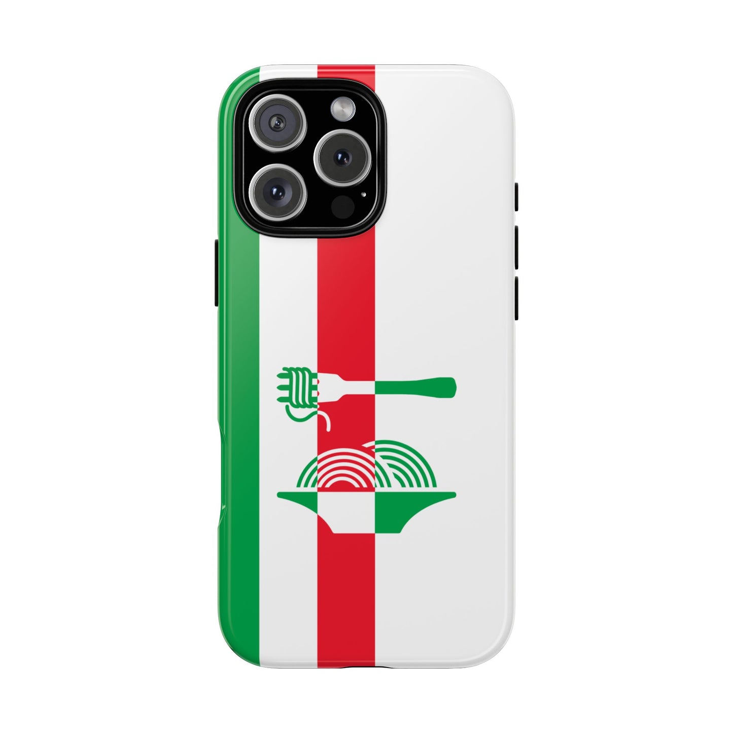 Italy Pasta Two-Tone Tough Phone Case - Italian Flag Colours - Minimal Foodie Design